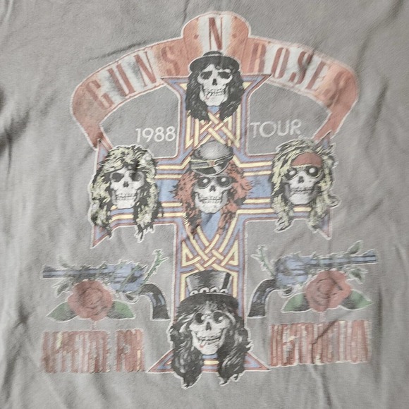 Guns N' Roses 1988 Tour Appetite For Destruction Shirt In Grey Color Sz S - Picture 2 of 5